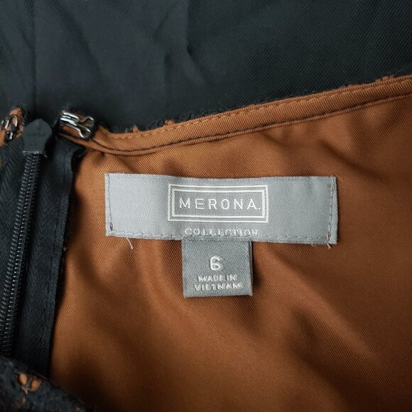 Merona Sheath Dress 6 Paper Bag Waist Lace Bodice Zip Back NWOT - Picture 10 of 11